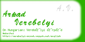 arpad verebelyi business card